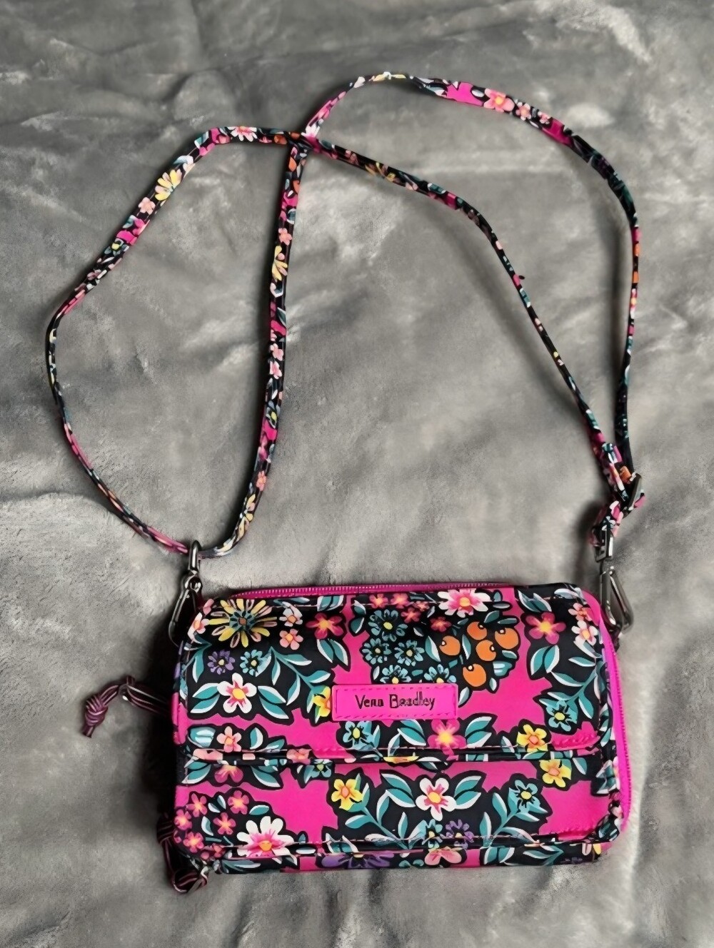 Vera Bradley Pink Floral Crossbody Wallet Purse